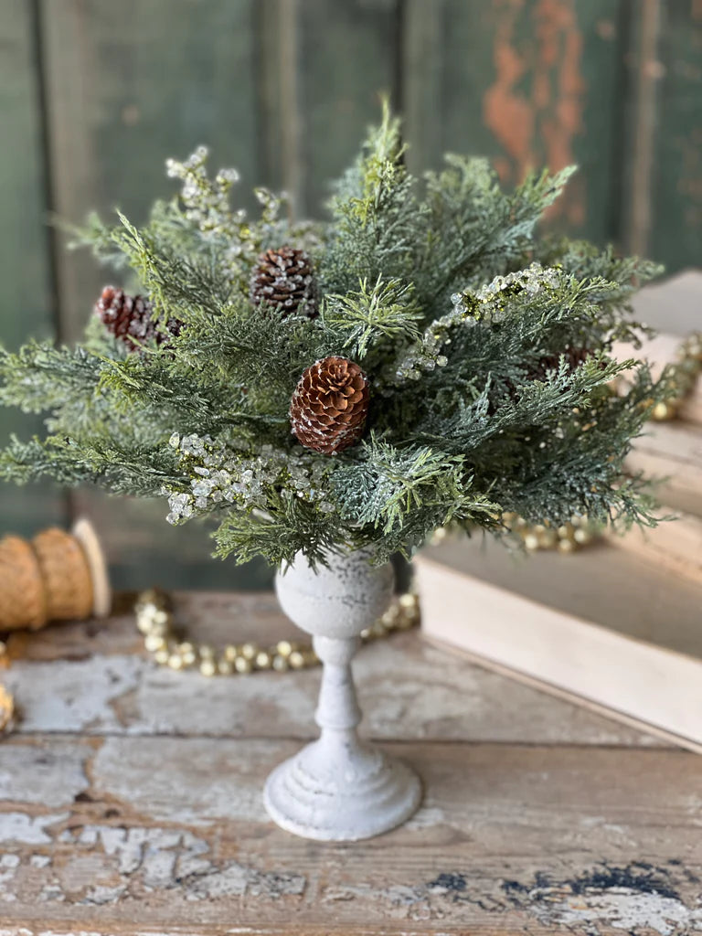 Peridot Gleam Cedar Orb, Feathered Farmhouse