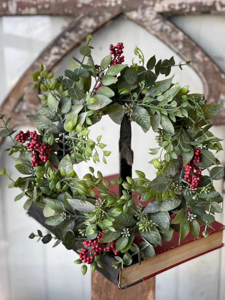 Atwood Eucalyptus Candle Ring, Feathered Farmhouse