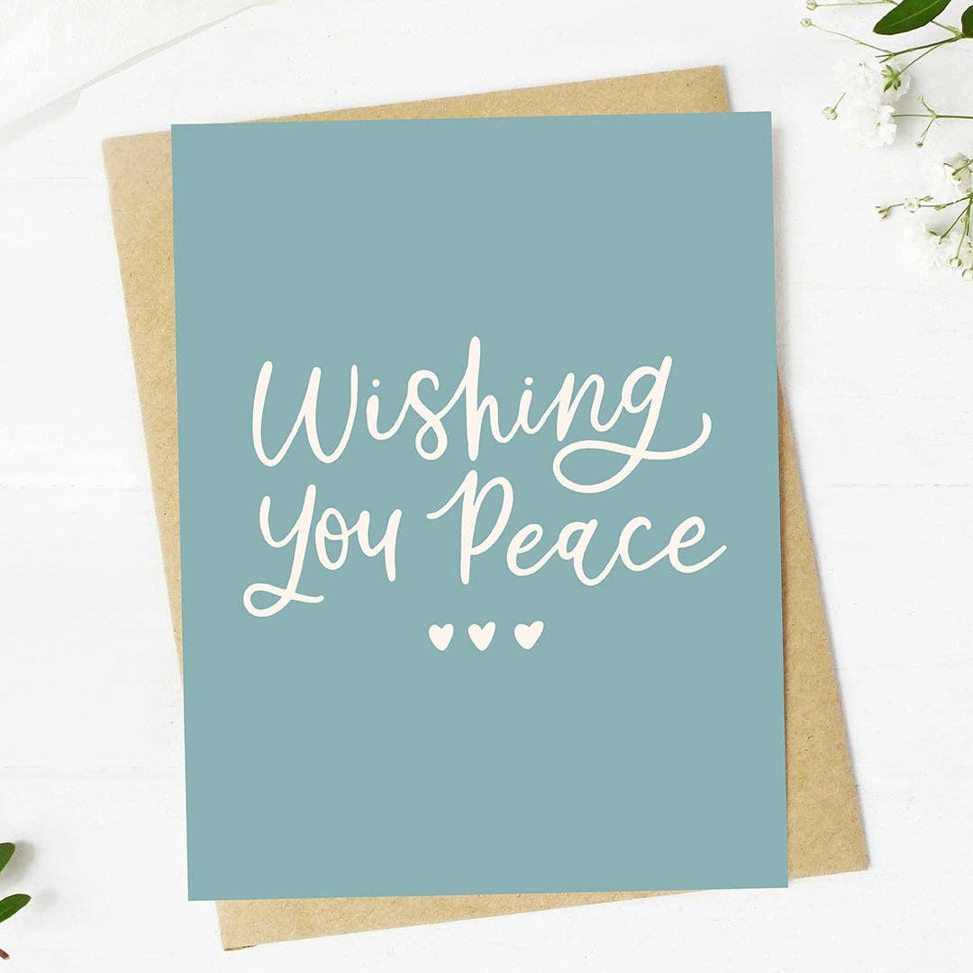 Wishing You Peace Sympathy Card, Feathered Farmhouse