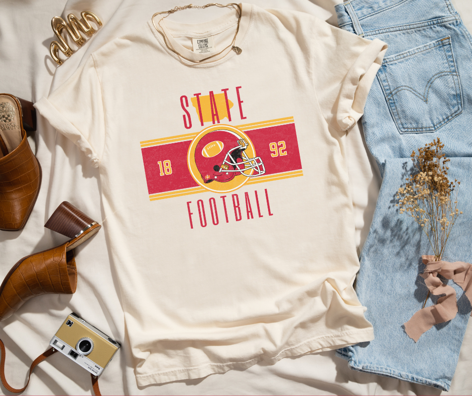 Vintage Iowa State Football Ivory Tee, Feathered Farmhouse