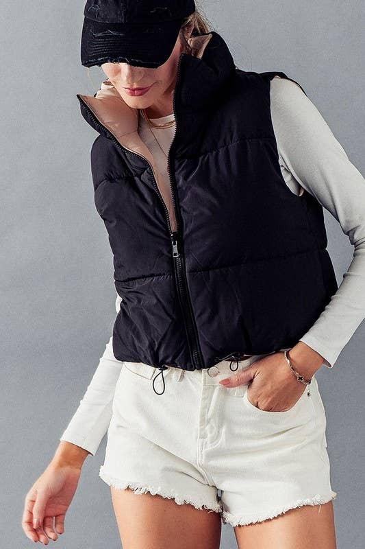 Reversible Cropped Puff Vest, The Feathered Farmhouse