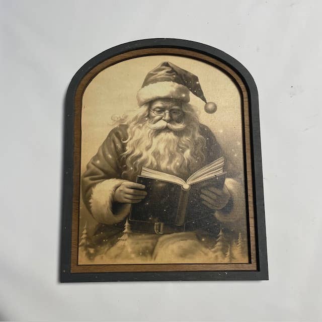 Vintage Santa Reading, Feathered Farmhouse