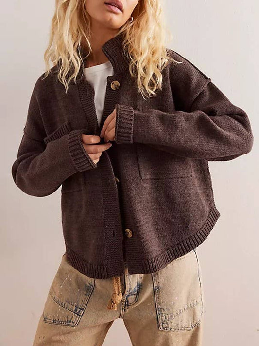 Relaxed Fit Knit Cardigan, Feathered Farmhouse
