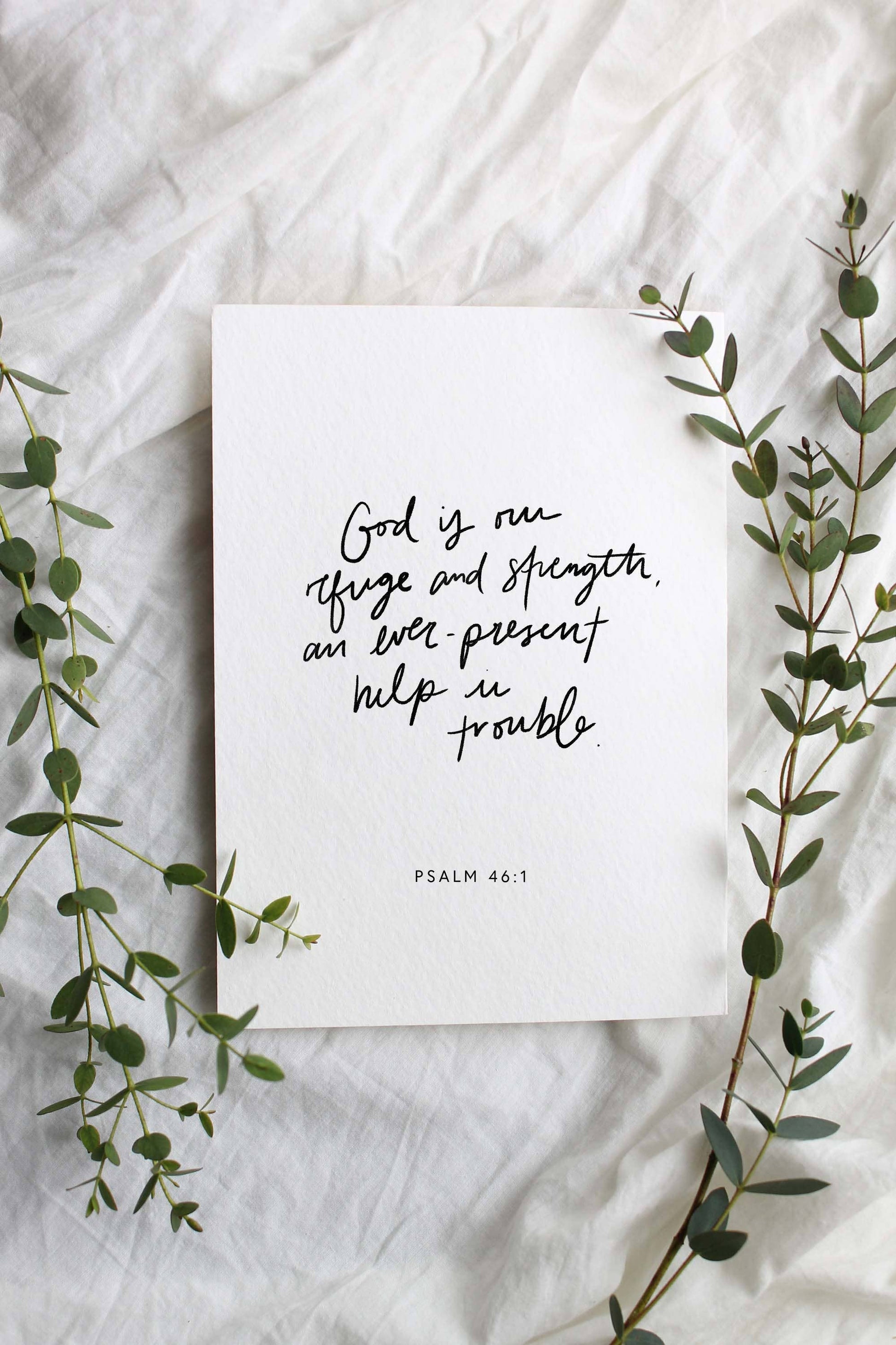 God is Our Refuge Sympathy Card, Feathered Farmhouse