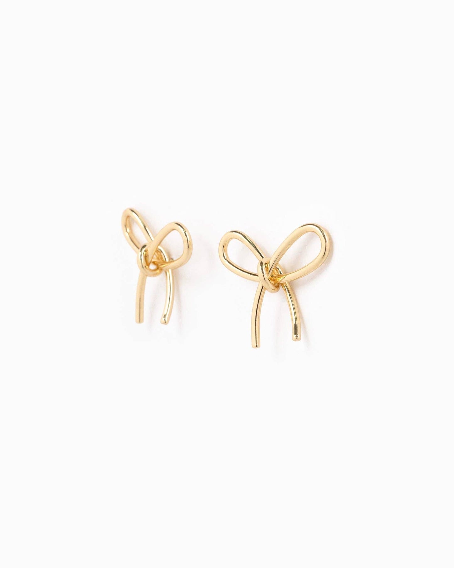 Thin Line Medium Bow Stud Earrings, Feathered Farmhouse