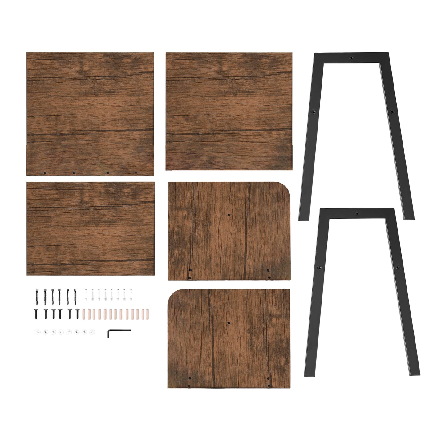 Kazuyo Mid-Century Modern Black Metal Two-Tier Side Table