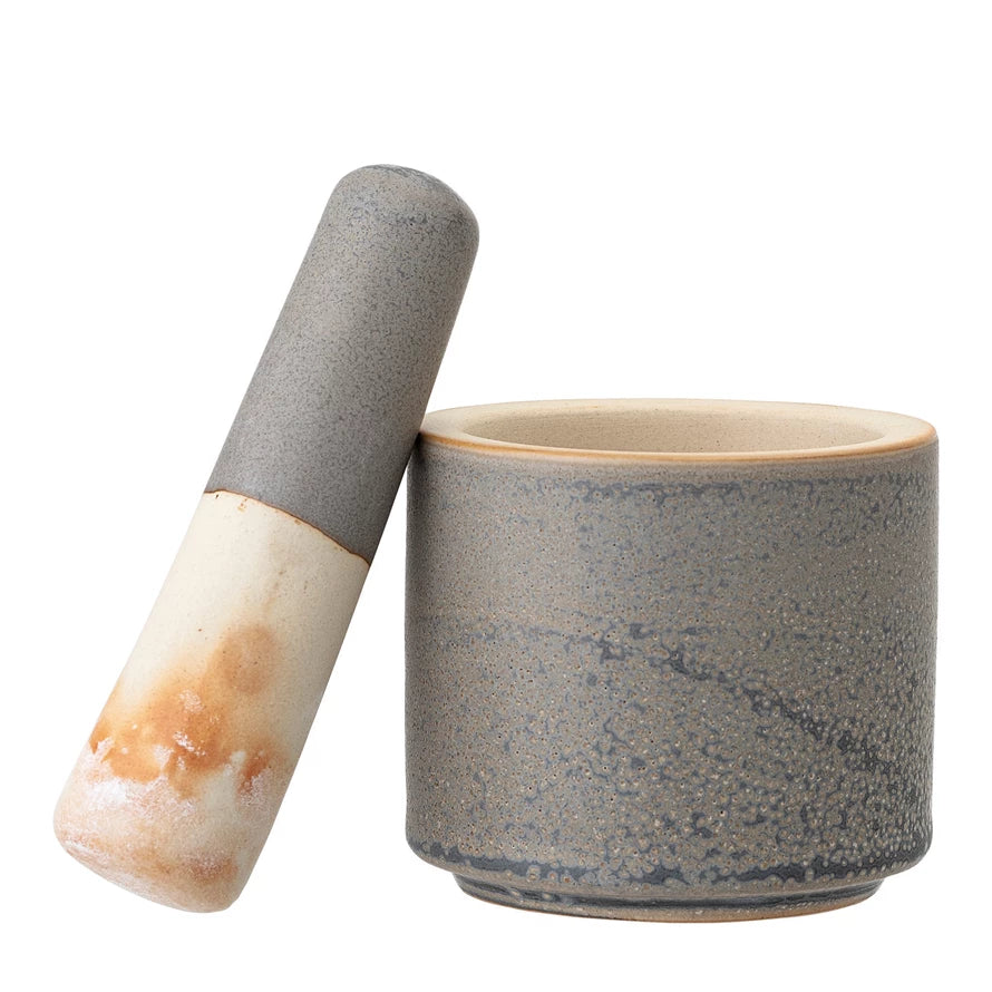 Stoneware Mortar + Pestle, The Feathered Farmhouse
