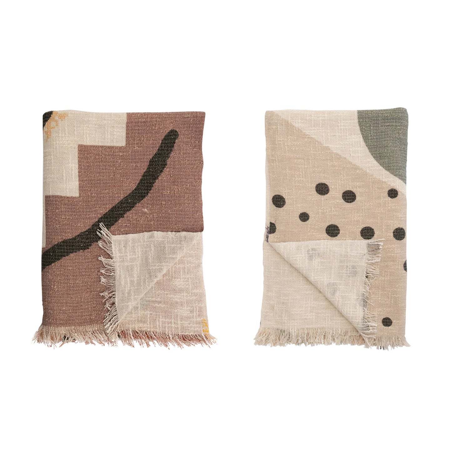 Abstract Face Throw, Feathered Farmhouse