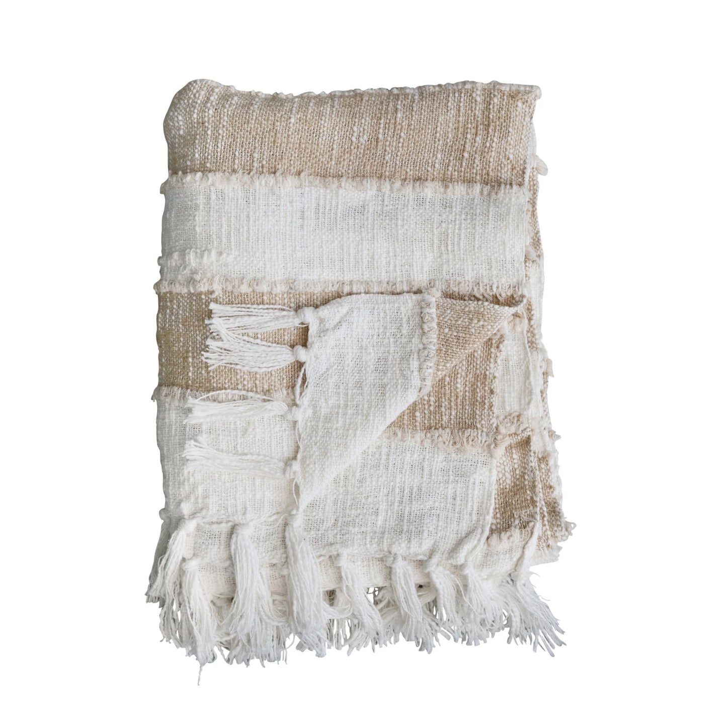 Natural Stripe Throw, The Feathered Farmhouse