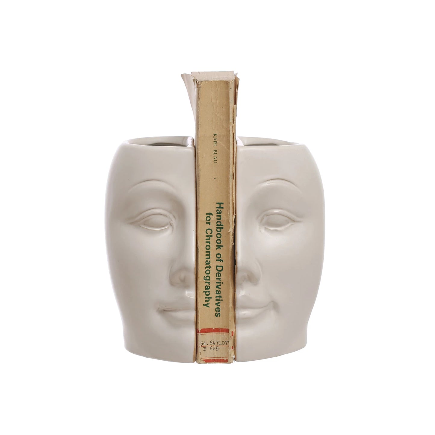 Sculpted Face Vase/Bookends, The Feathered Farmhouse