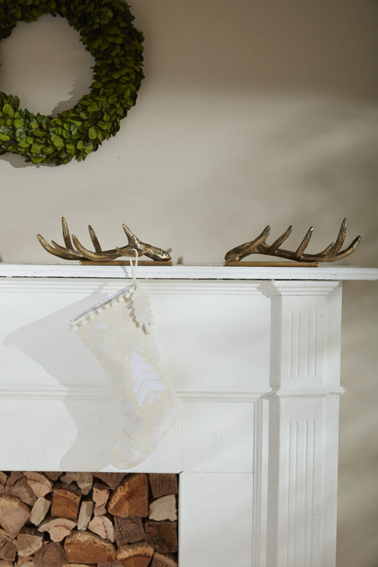 Antler Stocking Holder. Feathered Farmhouse
