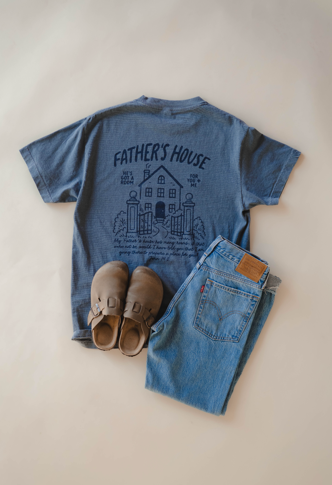 Father's House Tee, Feathered Farmhouse