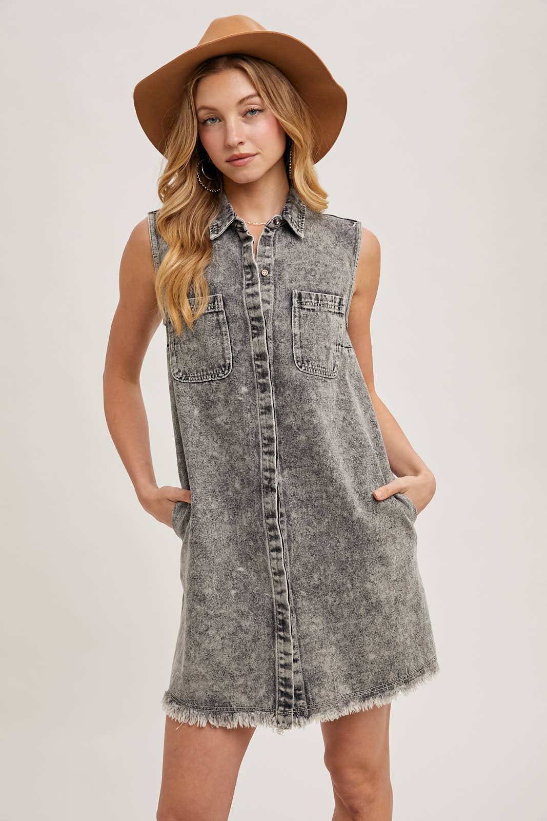Sleeveless Denim Dress, Feathered Farmhouse