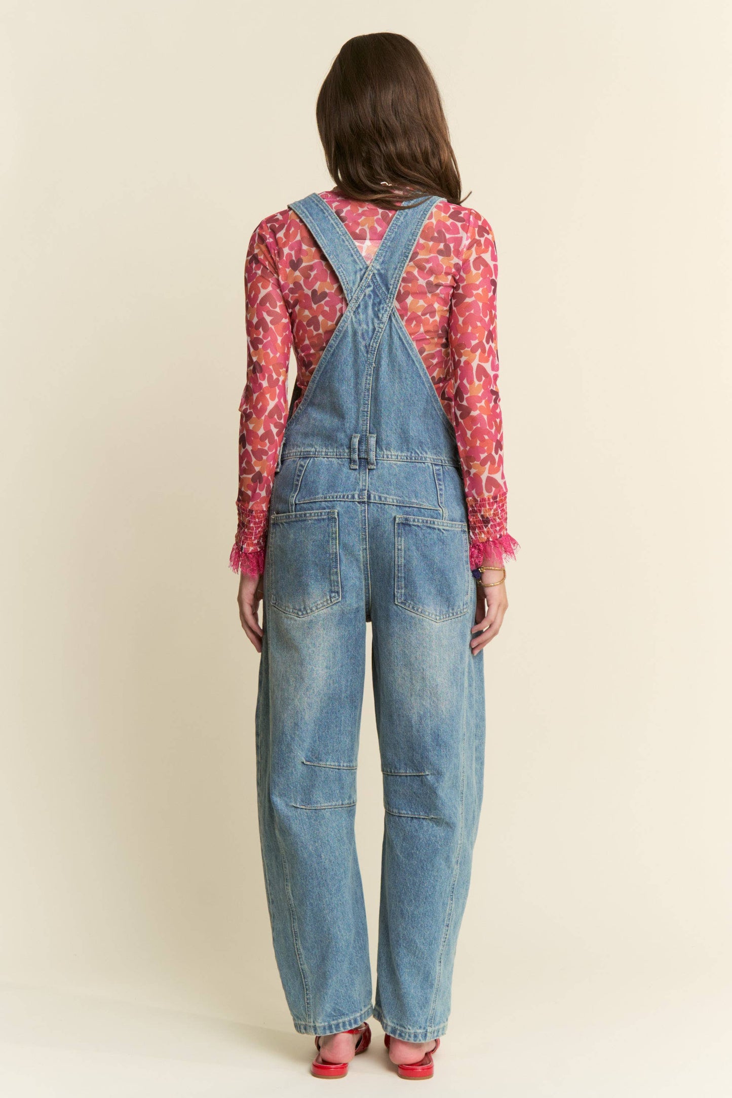 Denim Wash Patchwork Overalls, Feathered Farmhouse