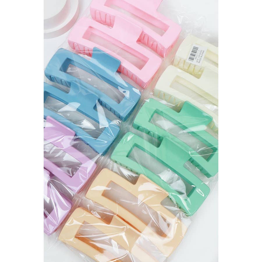 Matte Pastel Cut Out Rectangle Hair Claw