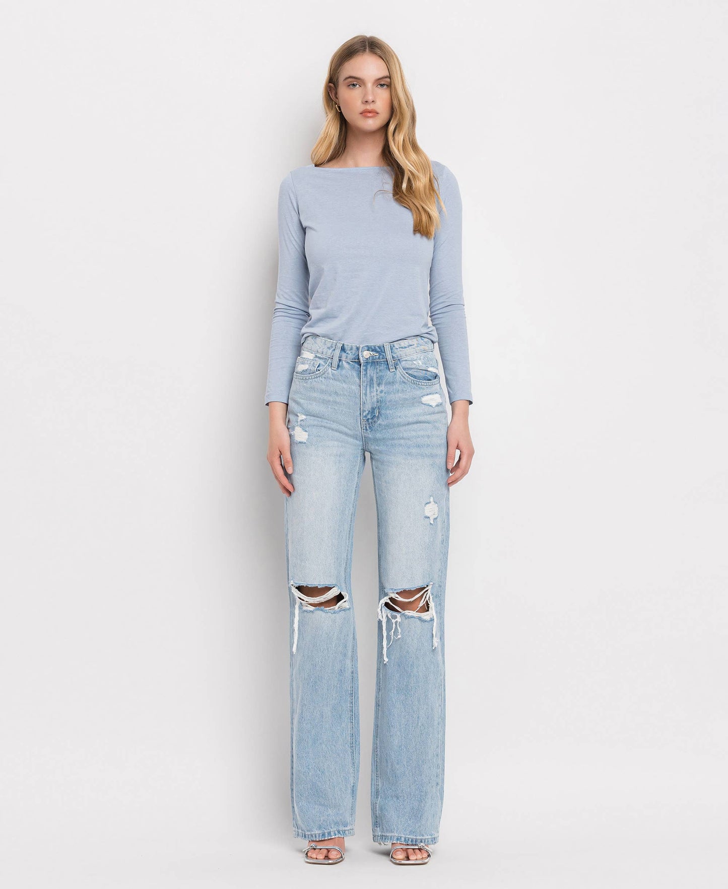 Vintage 90's Super High Rise Flare Jeans, Feathered Farmhouse