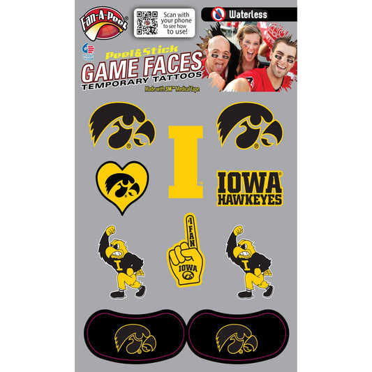 Iowa Game Faces® Temporary Tattoos, Feathered Farmhouse