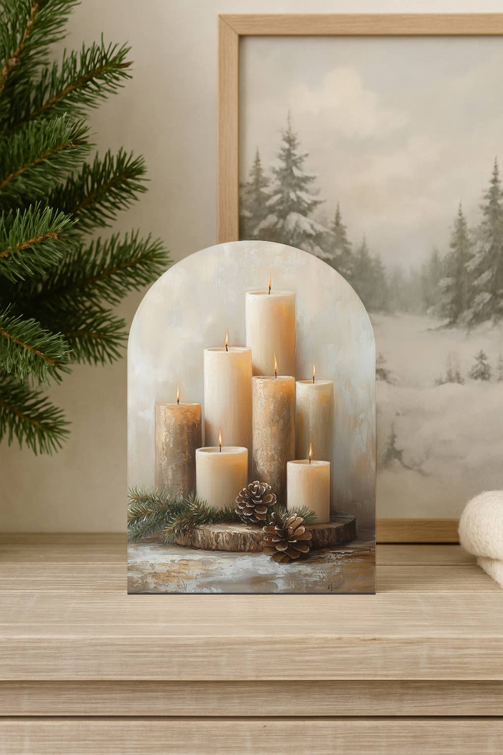 Christmas Candle Arch, Feathered Farmhouse