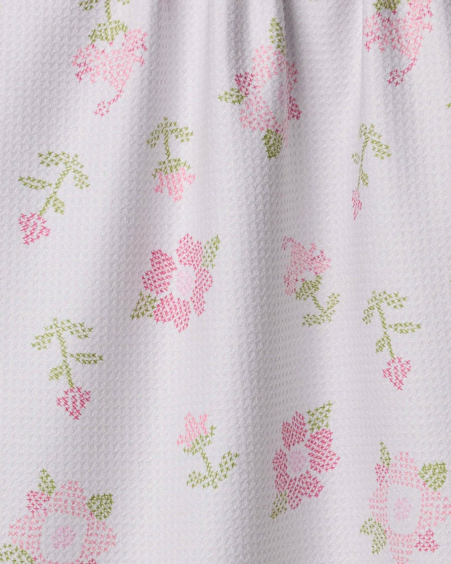 Cross Stitch Floral Tea Towel, Feathered Farmhouse