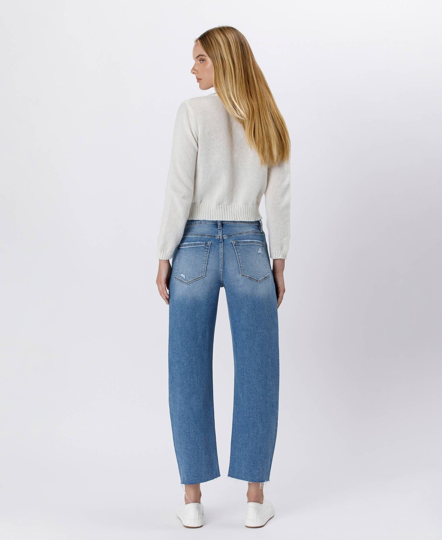 High Rise Mild Barrel Jeans, Feathered Farmhouse