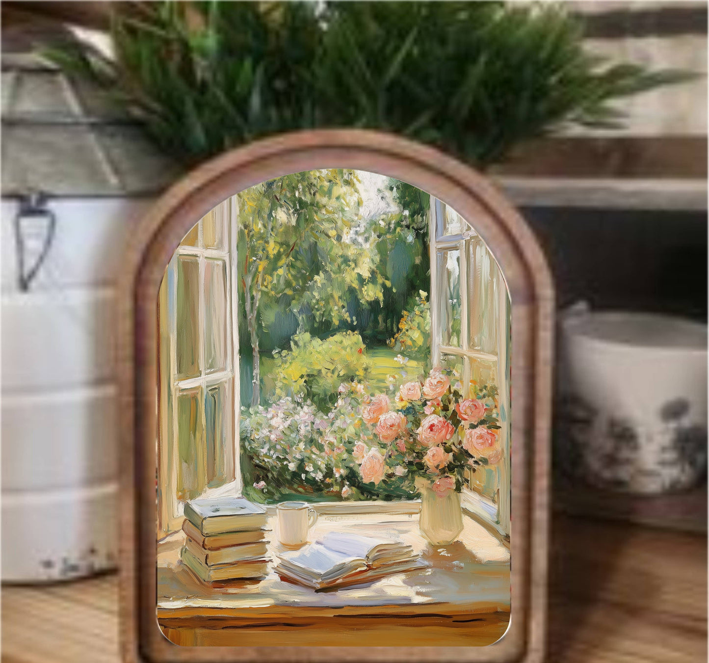 Spring Window Framed Arch, Feathered Farmhouse