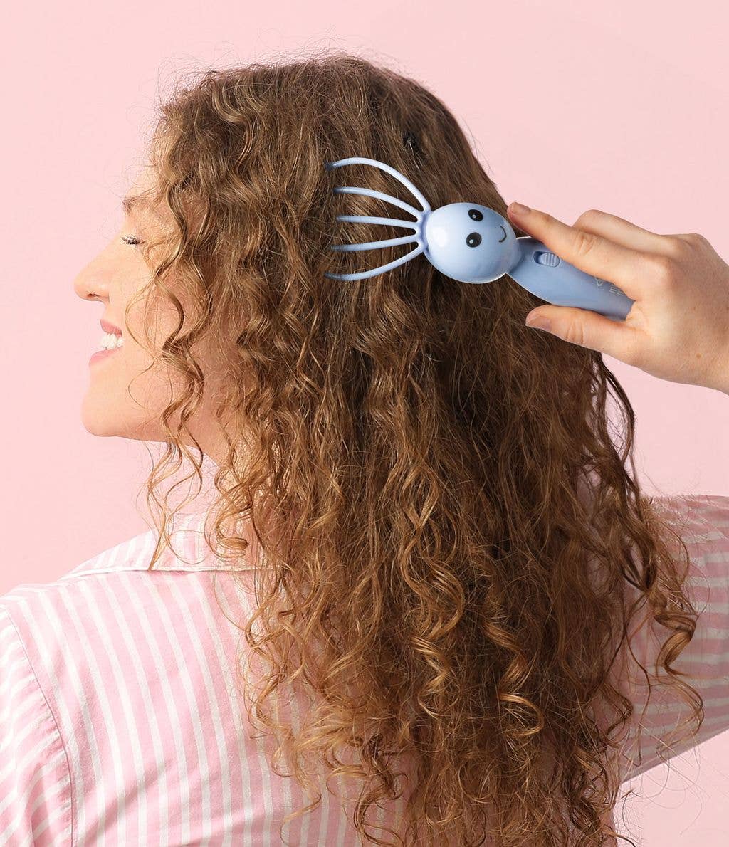 Modern Monkey Shrimp Scalpi Head Massager, Feathered Farmhouse