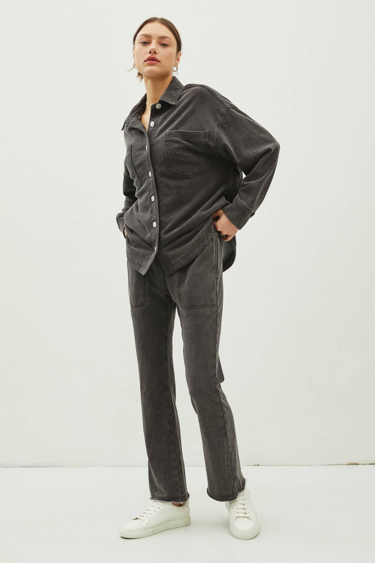 Cotton Fleece Oversized Jacket, Feathered Farmhouse