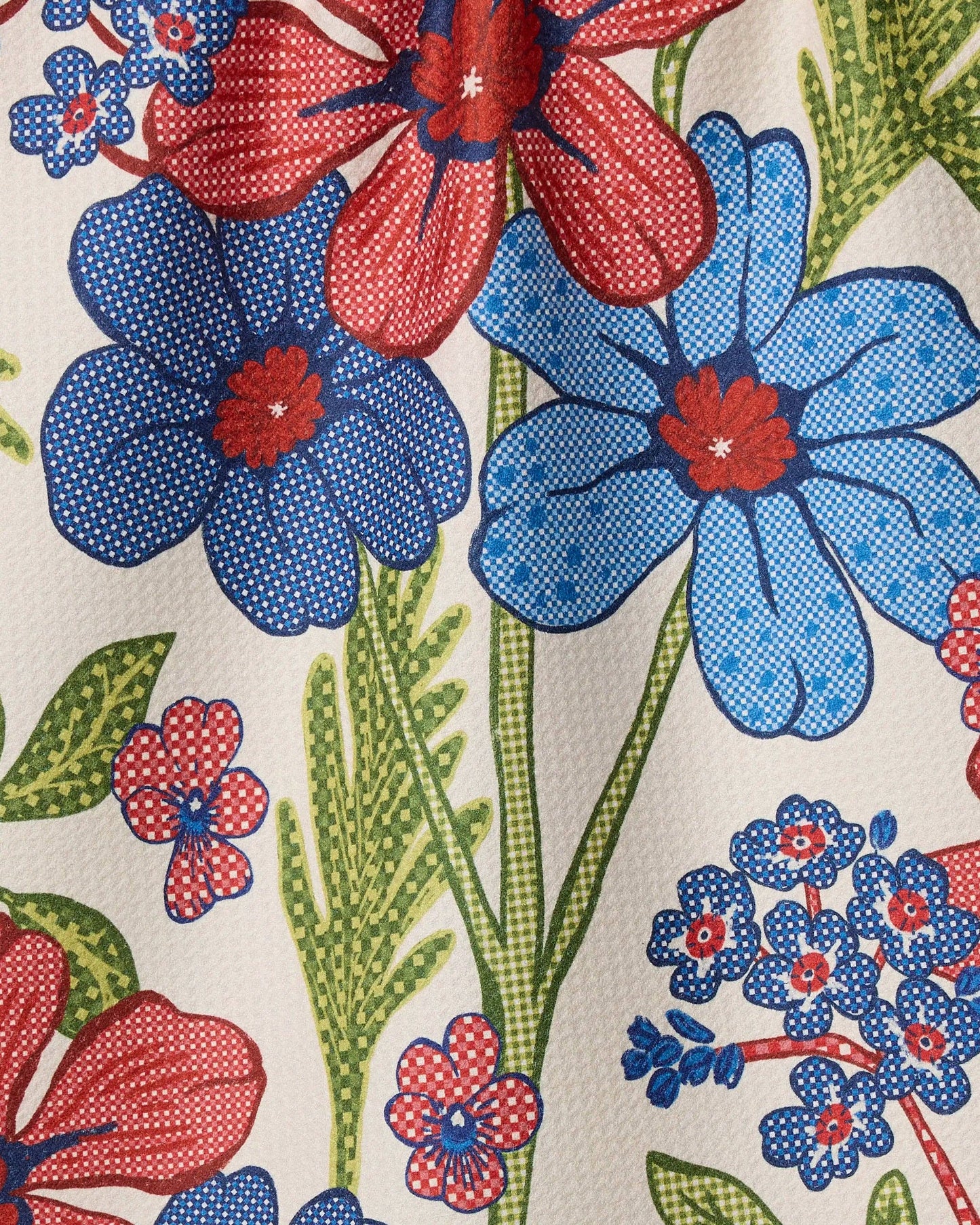 Plaid Floral Tea Towel, Feathered Farmhouse