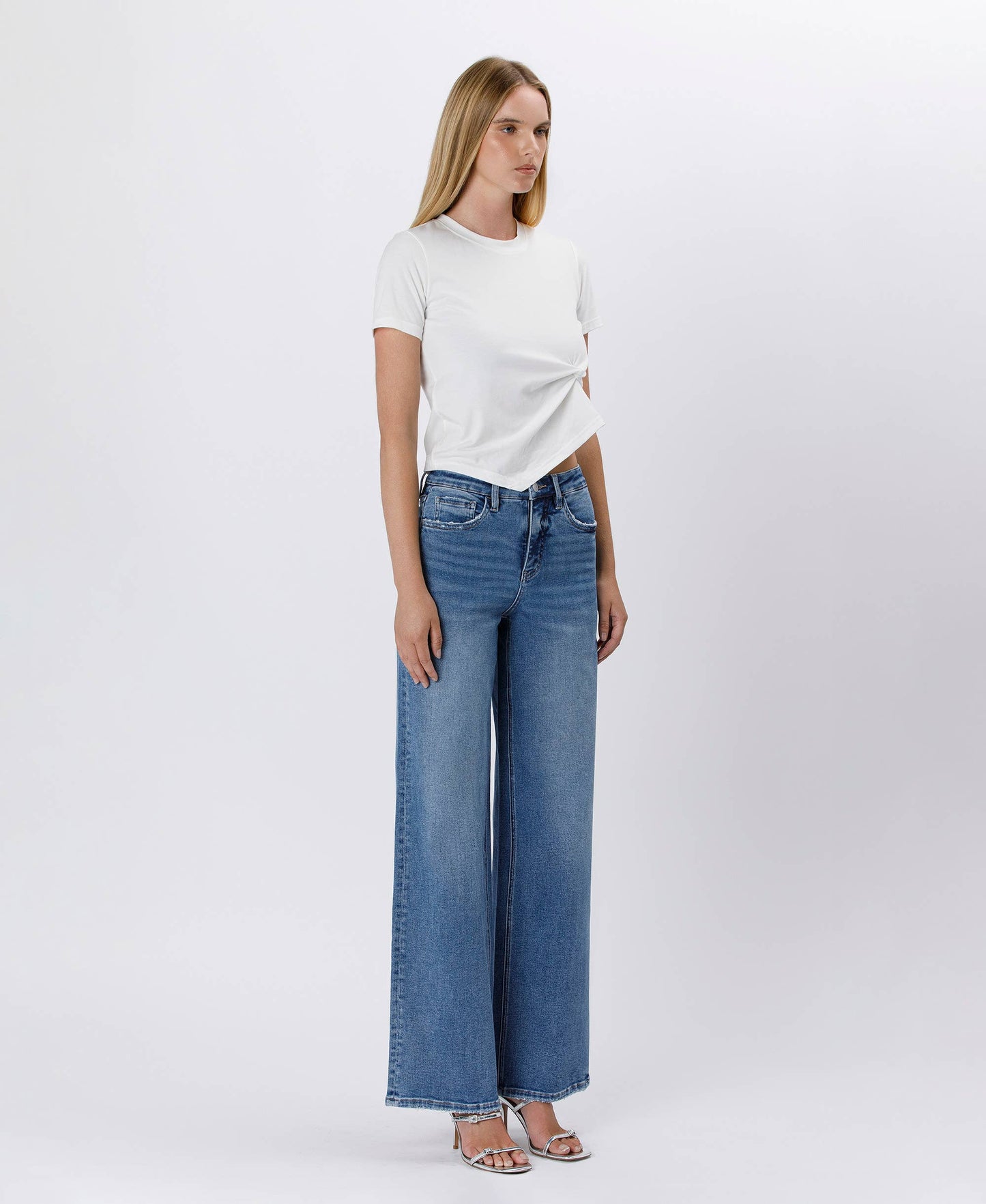 Tummy Control Super High Rise Baggy Jeans, Feathered Farmhouse