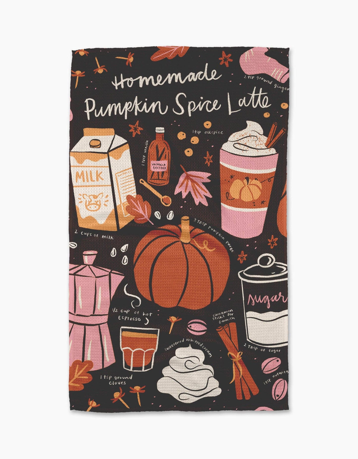 Pumpkin Spice Latte Tea Towel, Feathered Farmhouse