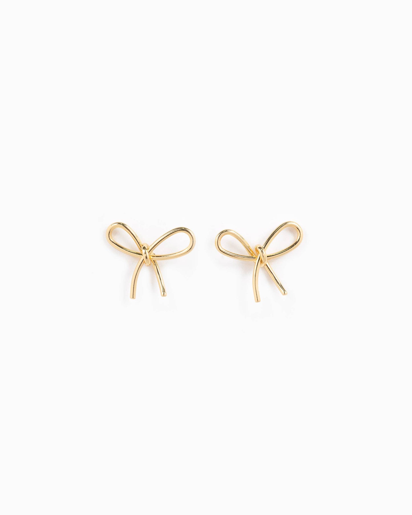 Thin Line Medium Bow Stud Earrings, Feathered Farmhouse