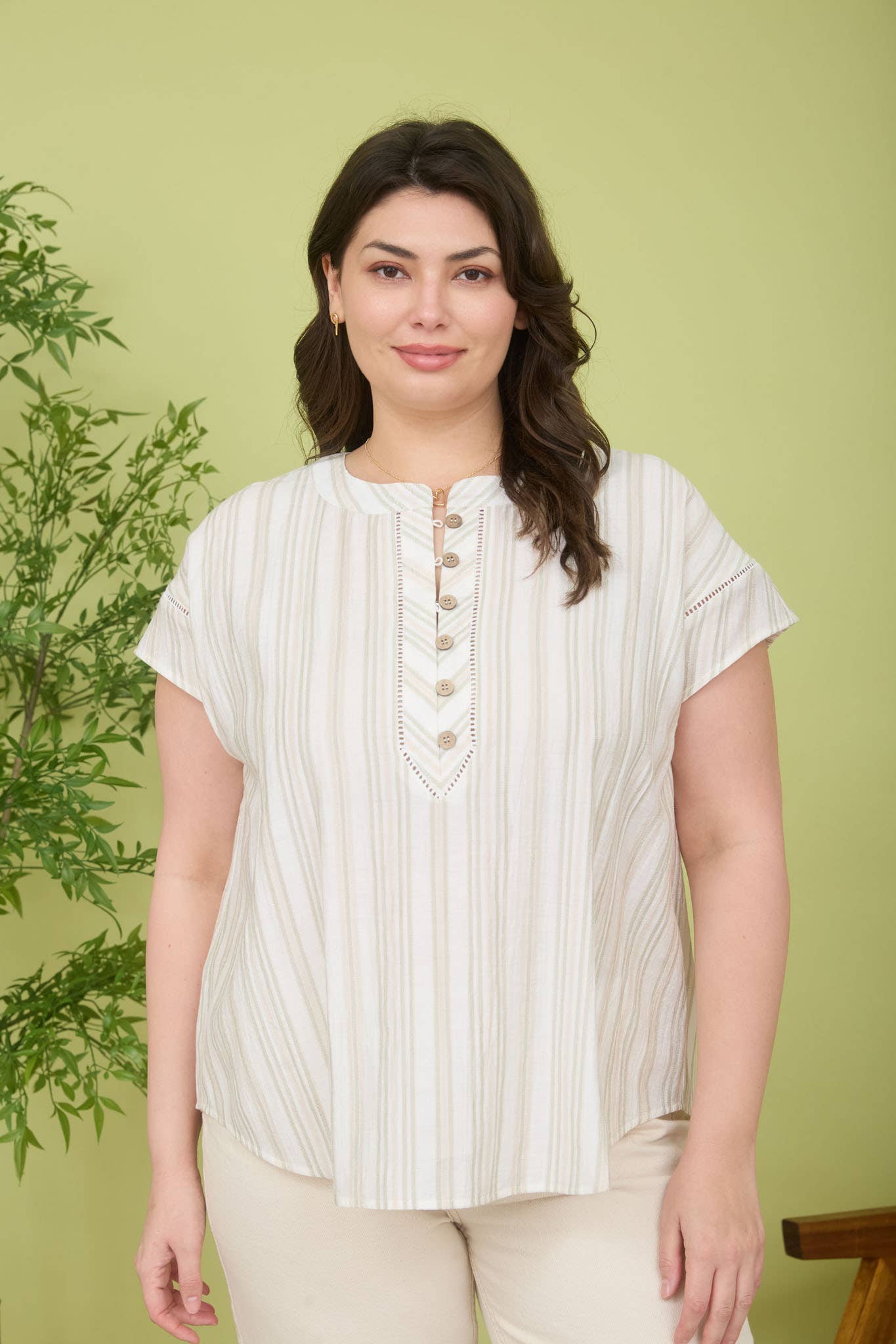 Ladder Lace Trim Top, Feathered Farmhouse