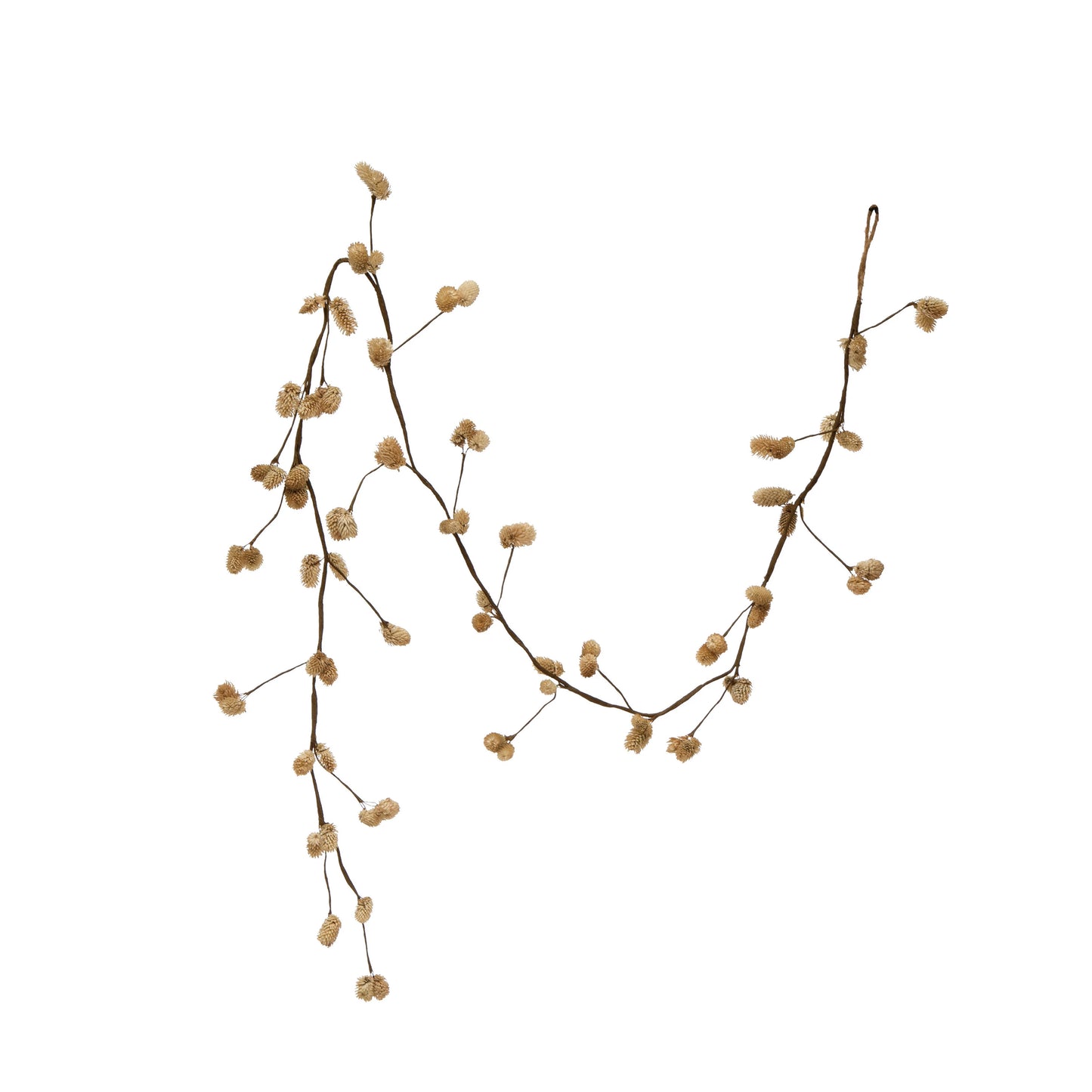Cream Dried Globe Thistle Garland, The Feathered Farmhouse
