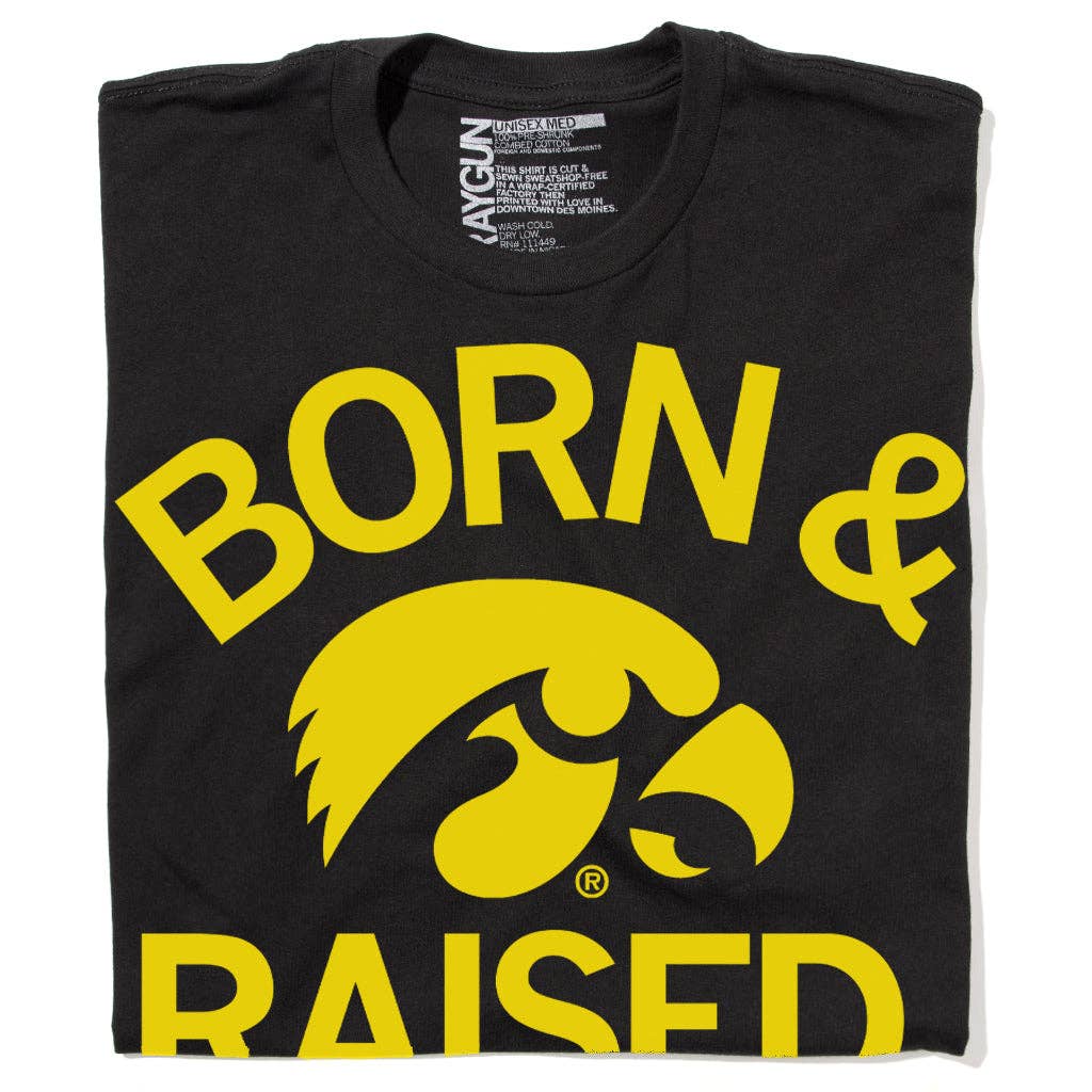 Hawkeyes Born & Raised Tee, Feathered Farmhouse