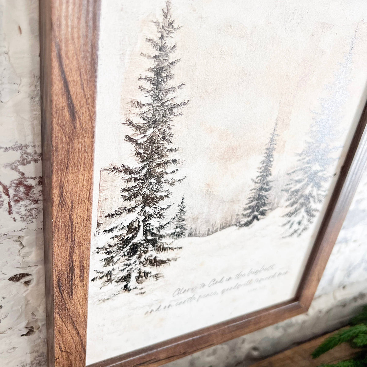 Luke 2:14 Glory to God Christmas Wood Sign, The Feathered Farmhouse