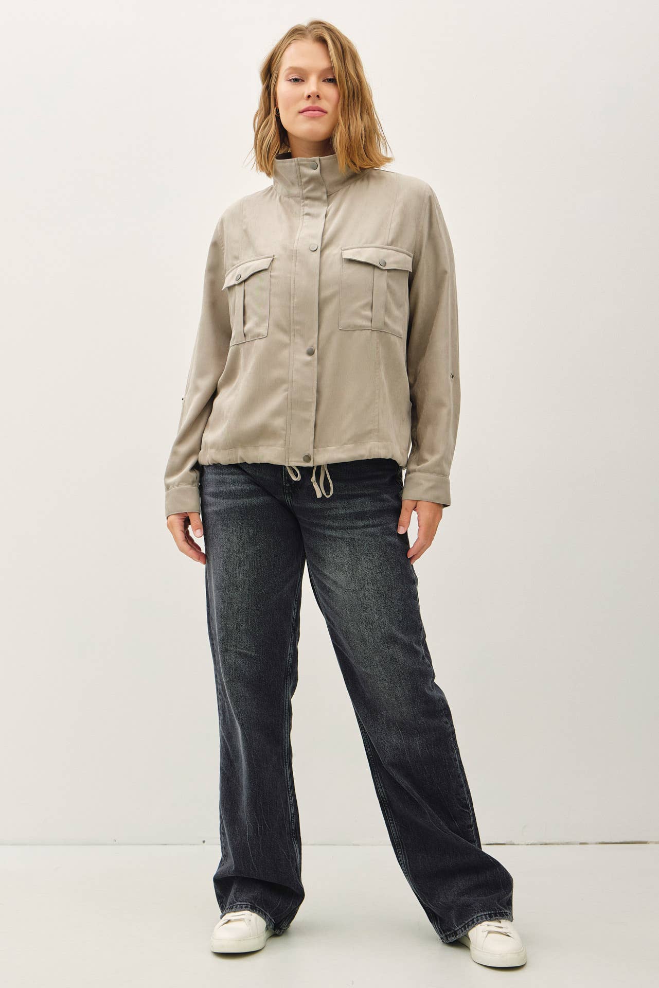 Cropped Utility Zipper Jacket