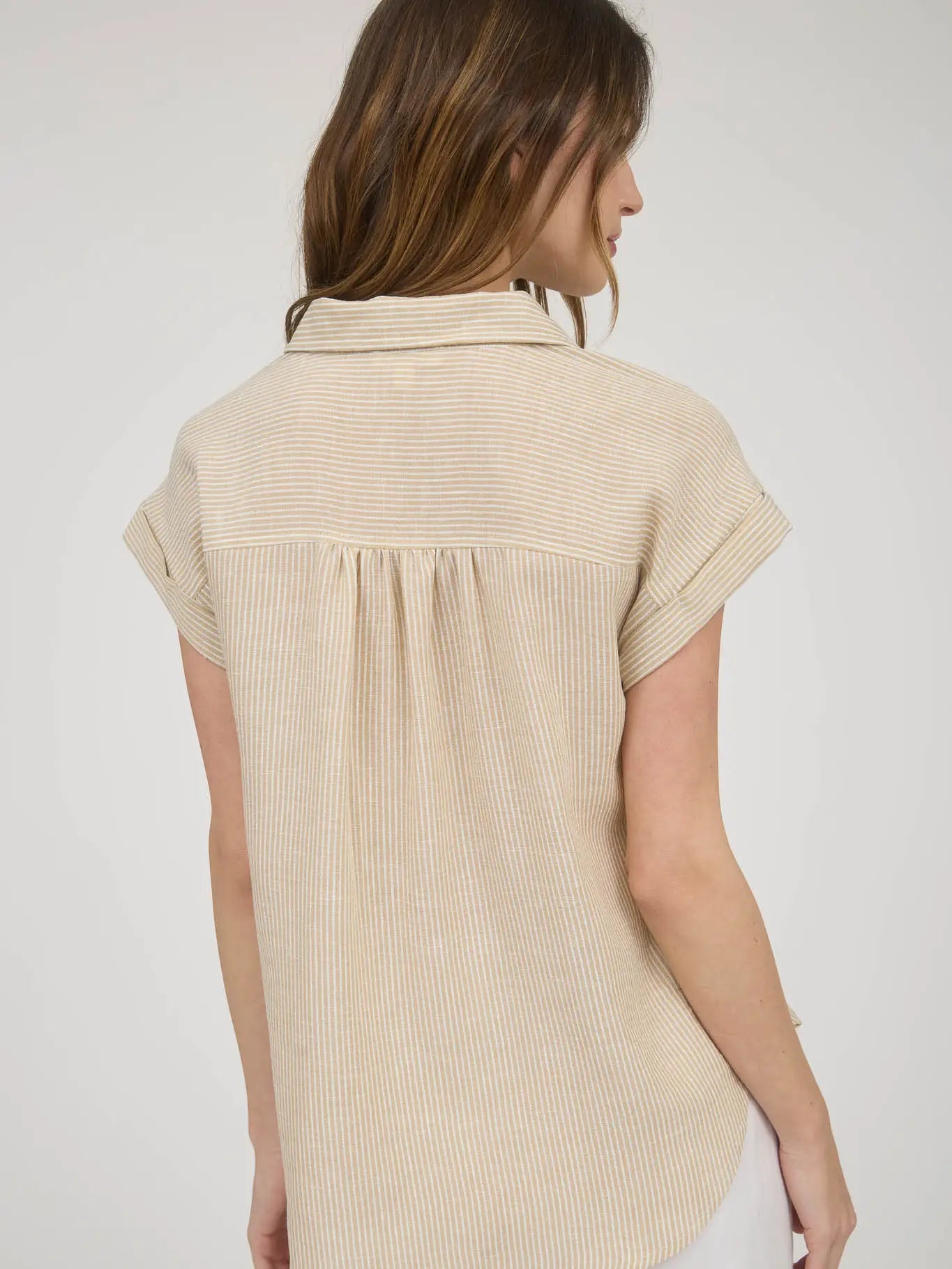 Striped Collared Shirt, Feathered Farmhouse