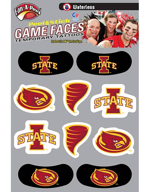 Iowa State Game Faces® Temporary Tattoos, Feathered Farmhouse