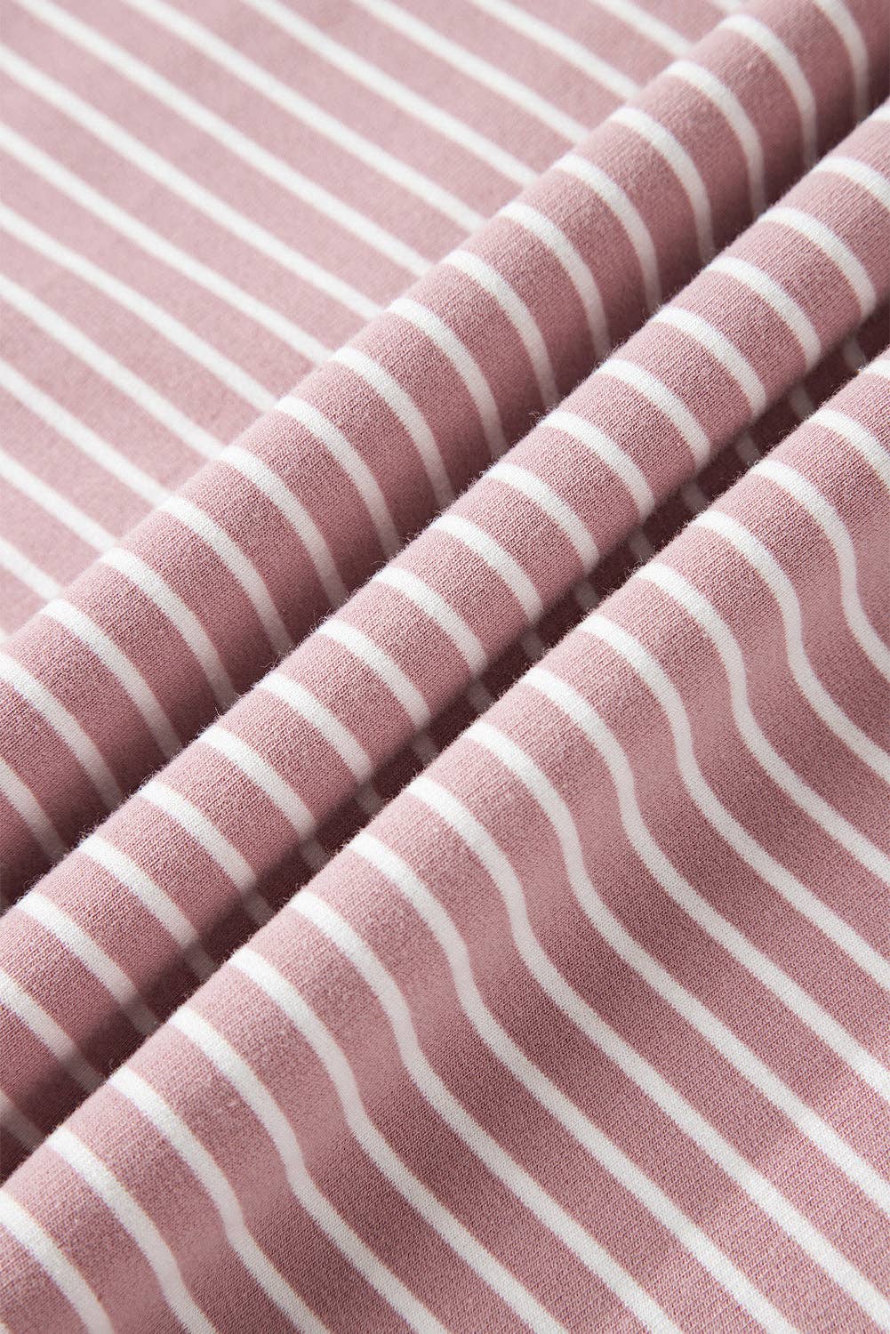 Stripe Thumbhole Sleeve Side Slit Hoodie, Feathered Farmhouse