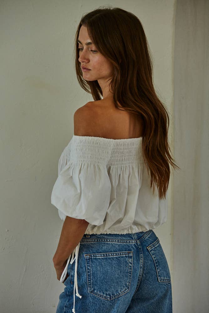 Smocked Off The Shoulder Top, Feathered Farmhouse