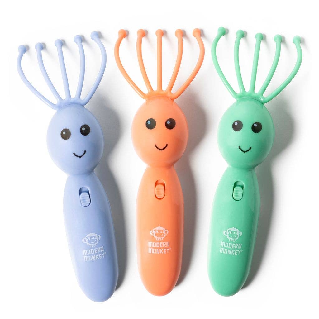Modern Monkey Shrimp Scalpi Head Massager, Feathered Farmhouse
