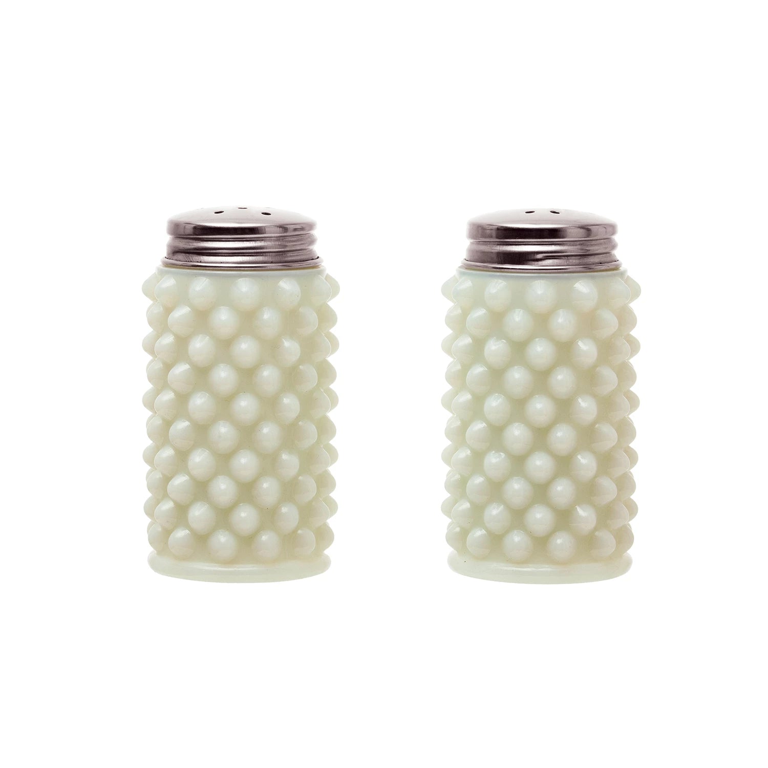 Milk Glass Salt and Pepper Shakers, Feathered Farmhouse