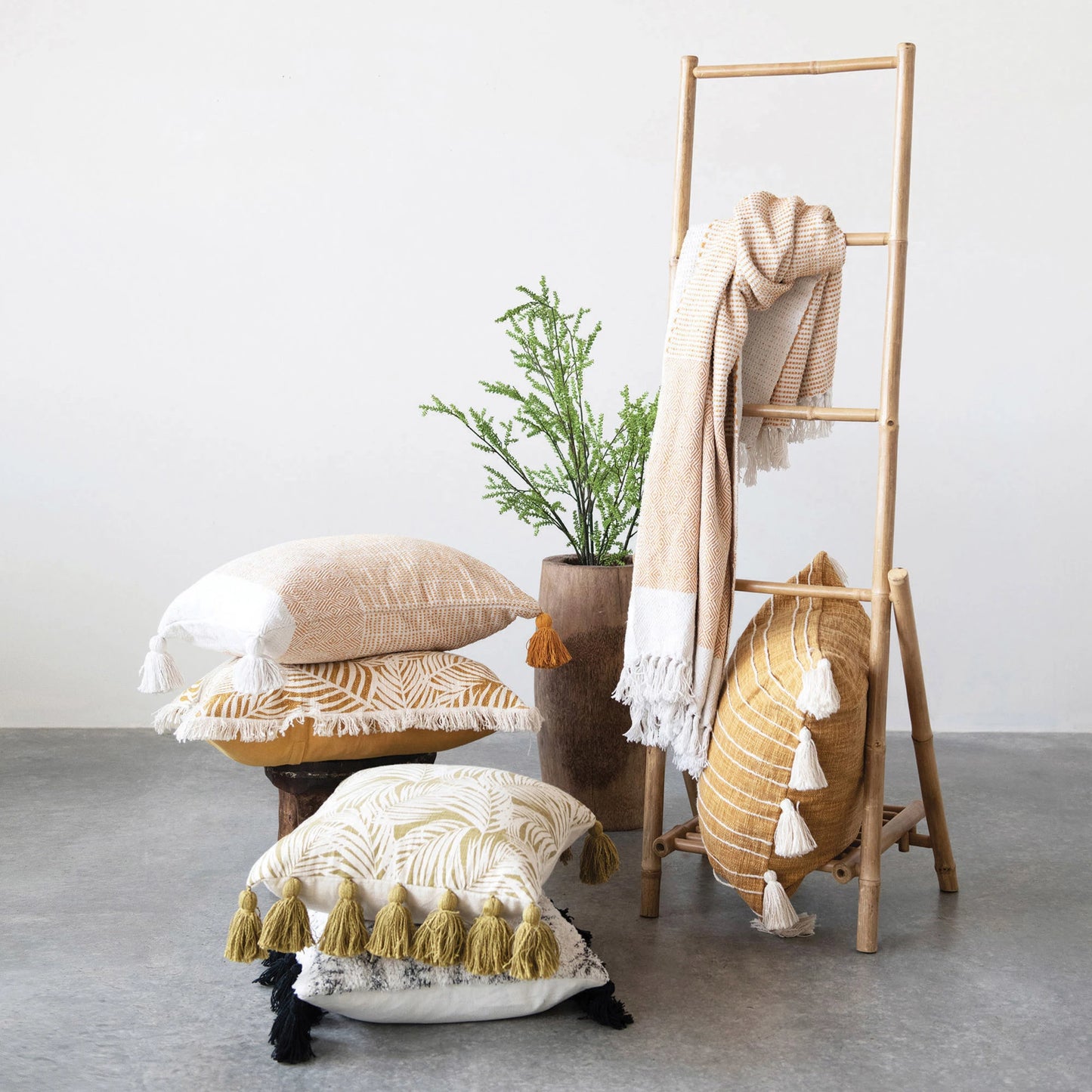 Yellow Tassel Throw