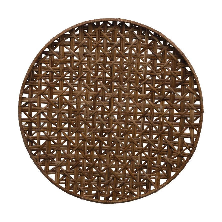 Hand Woven Rattan Tray, The Feathered Farmhouse