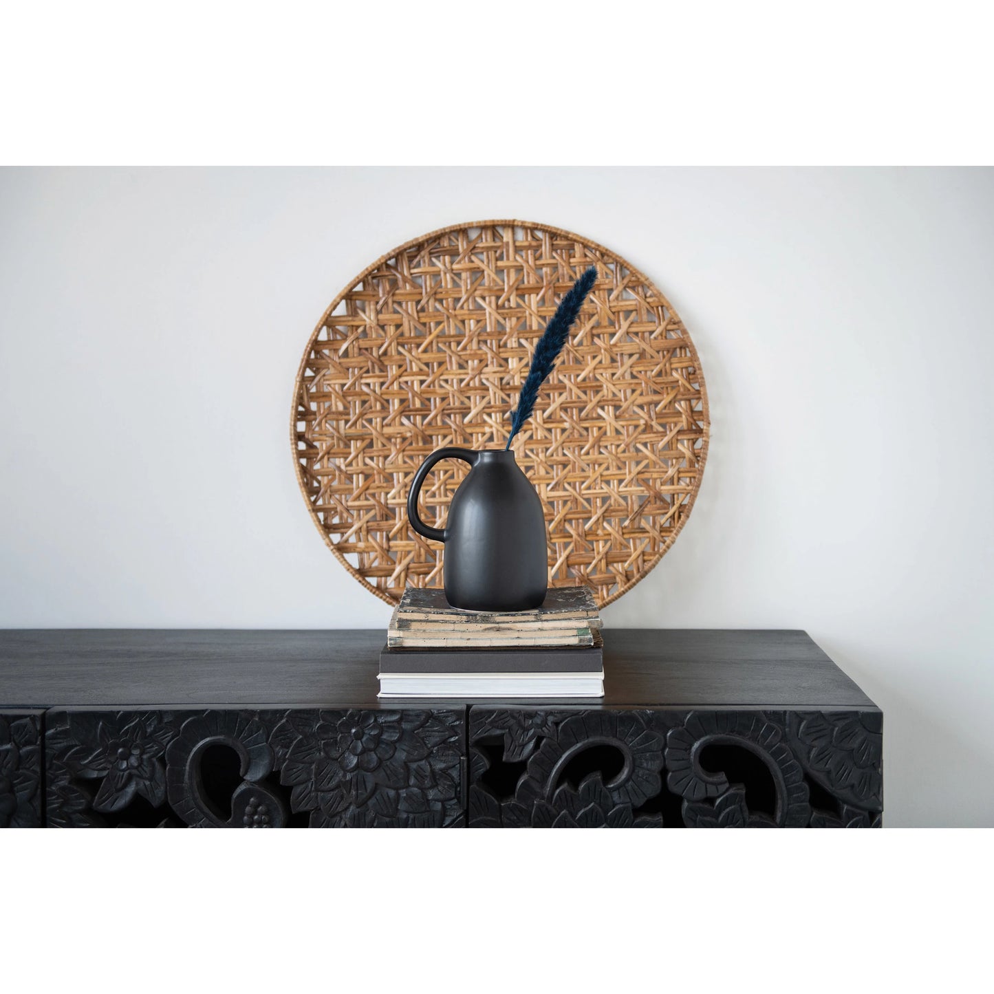 Hand Woven Rattan Tray, The Feathered Farmhouse