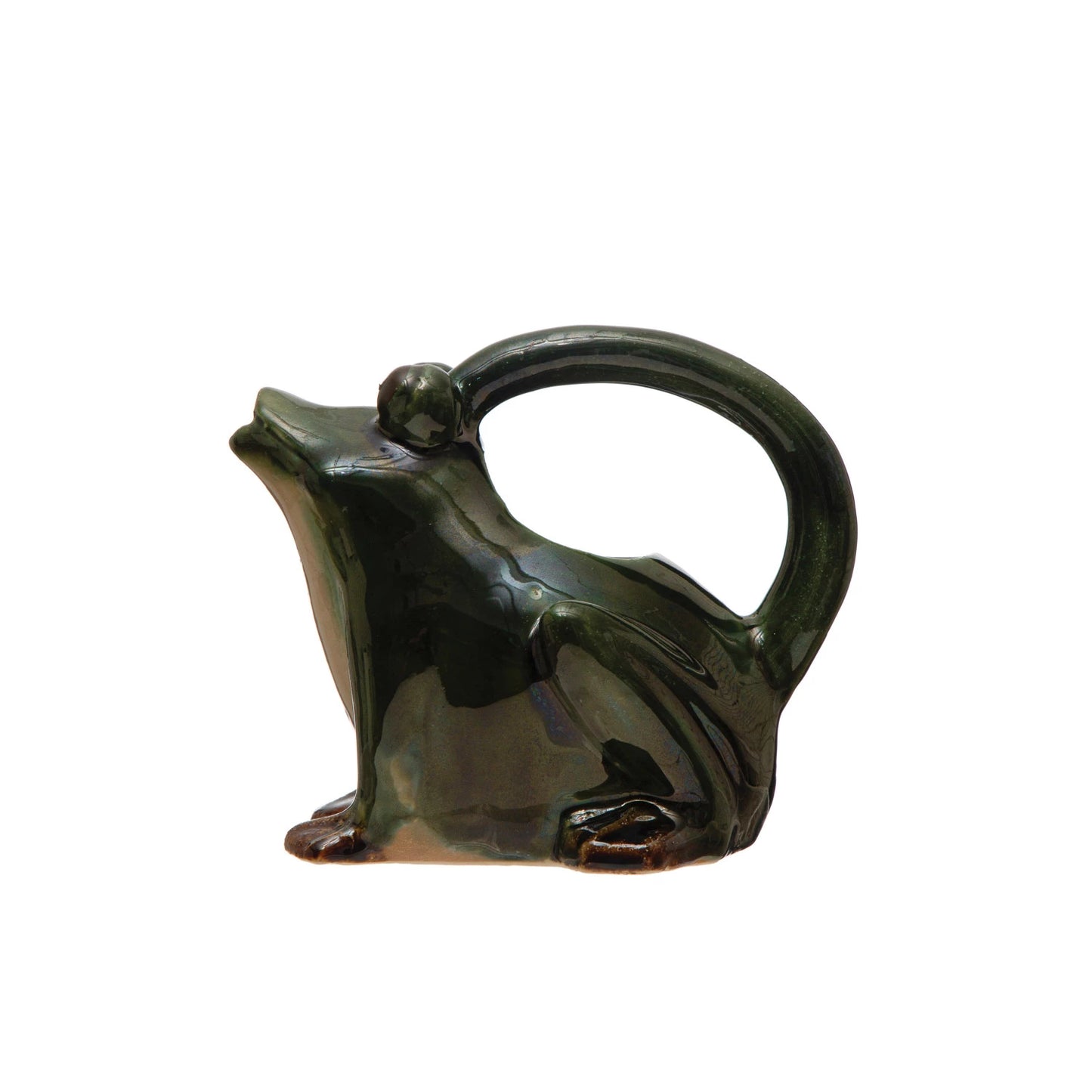 Stoneware Frog Watering Pitcher, Feathered Farmhouse