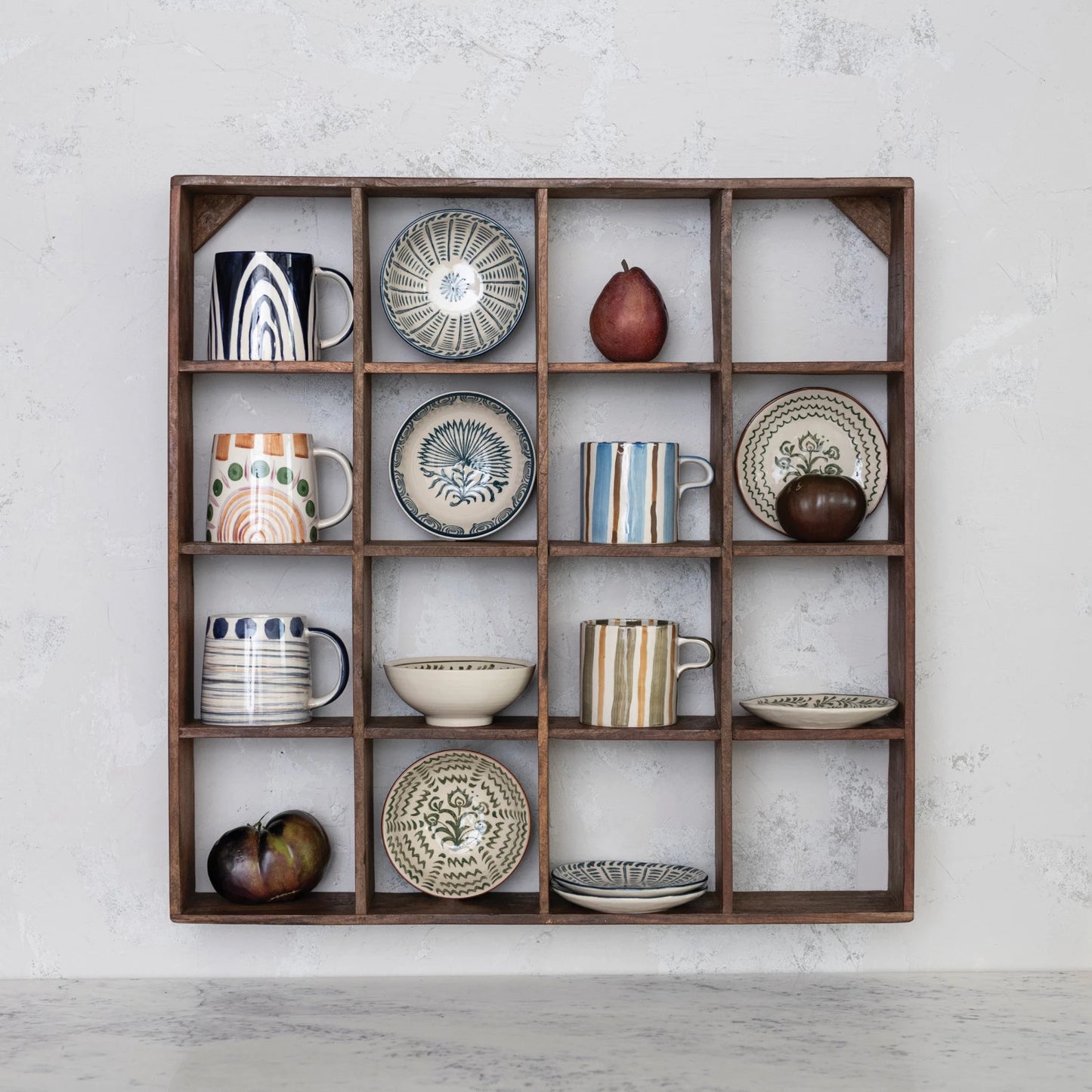 Sixteen Compartment Wall Shelf, The Feathered Farmhouse