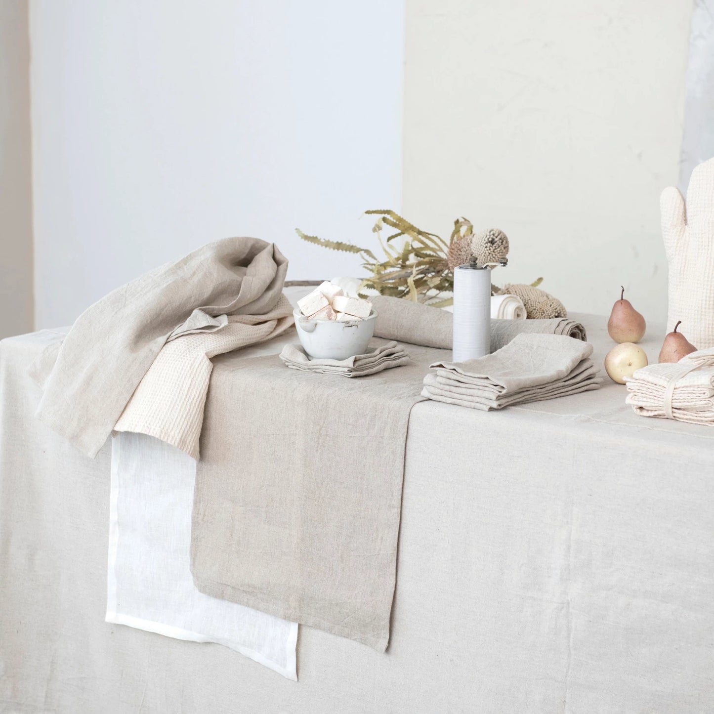 Stonewashed Table Runner, The Feathered Farmhouse
