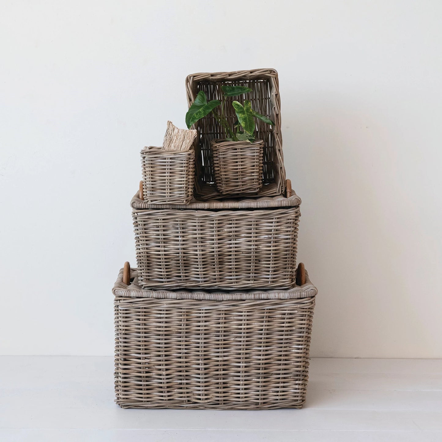 Hand Woven Rattan Trunks, The Feathered Farmhouse