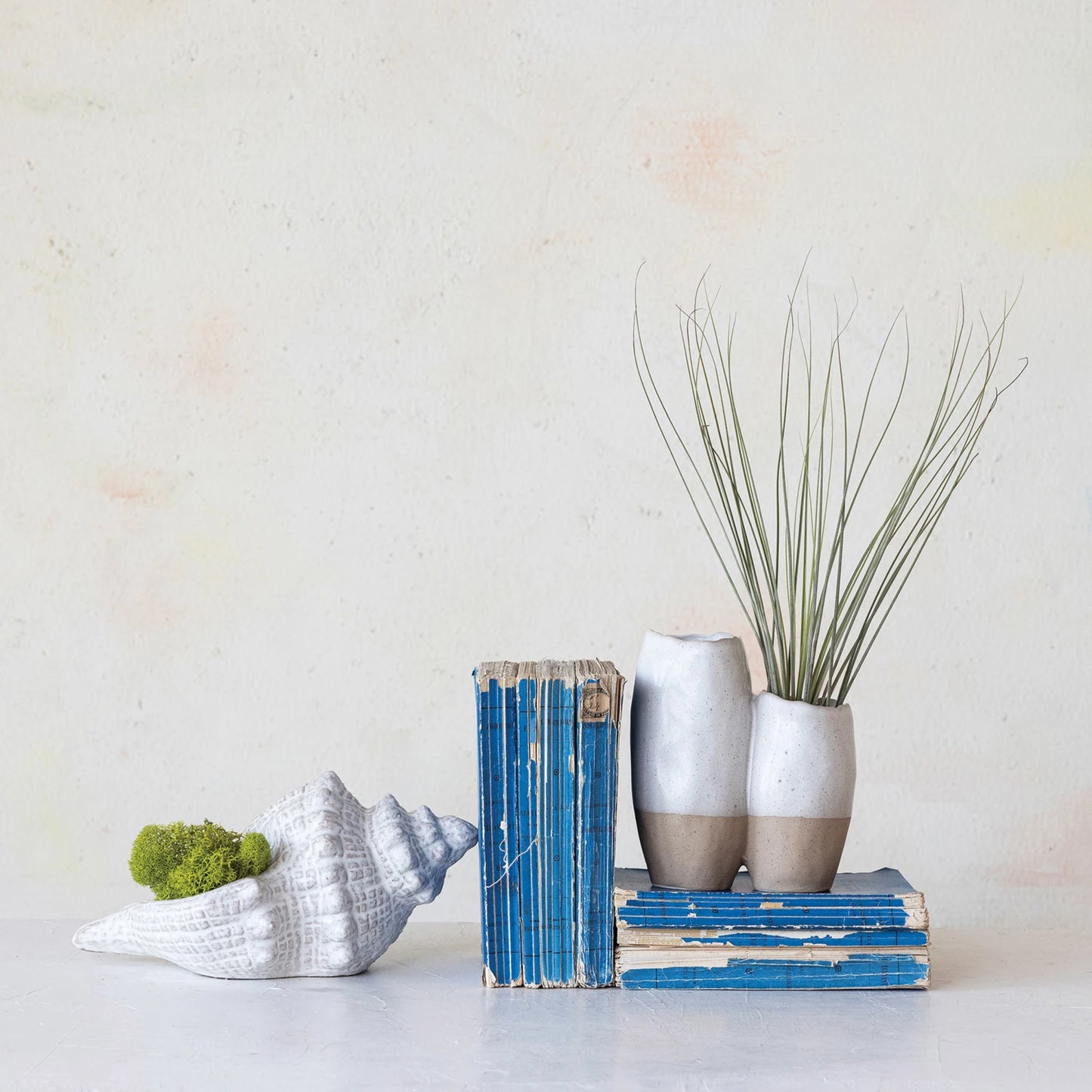 Two-Tone Stoneware Vase, Feathered Farmhouse